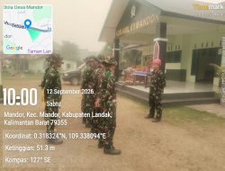 Cegah Api Kembali Muncul Koramil 1210-03/Mandor Bersama Satgas TP 542 AT Patroli Ex Lahan Terbakar