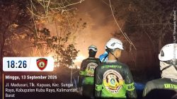Cegah Api Meluas Tim SAR Dit Samapta Polda Kalbar Padamkan Karhutla
