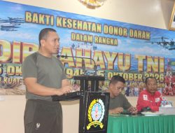 Sambut HUT Ke-81 TNI Kodim 1206/Putussibau Gelar Bakti Sosial Kesehatan Donor Darah