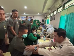 Sambut HUT Ke-81 TNI Kodim 1202/Singkawang Gelar Bakti Sosial Donor Darah