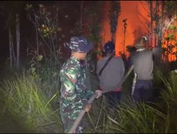 Titik Api Muncul Dini Hari Di Silat Hilir Babinsa Dan Warga Bergerak Cepat Jinakkan Kobaran Api