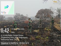 Babinsa Koramil 1202-03/SKH Laksanakan Patroli Karhutla Pastikan Bara Tak Kembali Menyala