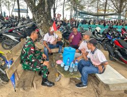 Jalin Silaturahmi Babinsa Koramil 04/Jawai Komsos Bersama Pengelola Tempat Wisata Pantai Bahari