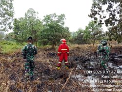 Patroli Tak Berhenti Koramil 1202-02/Singkawang Selatan Pastikan Lahan Rawan Karhutla Di Sedau Aman