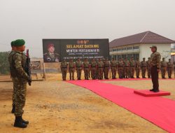 Menhan RI Kunjungi Yonif TP 833/BD Dandim 1204/Sanggau Turut Mendampingi