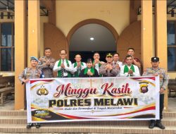 Minggu Kasih Di Gereja GKE Desa Kenual Wakapolres Melawi Ajak Jemaat Jaga Kerukunan Dan Cegah Gangguan Kamtibmas