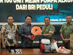 Kodam XII/Tpr Terima Bantuan 100 Unit Mesin Pompa Alkon Dari BRI Peduli