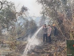 Responsif Tangani Karhutla Di Kendawangan Polres Ketapang Bersama Tim Gabungan Padamkan Api Di Lahan Seluas 2 Hektare