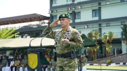 Pangdam XII/Tpr Pimpin Upacara Penyambutan Satgas Pamtas RI-PNG Yonif 643/Wanara Sakti